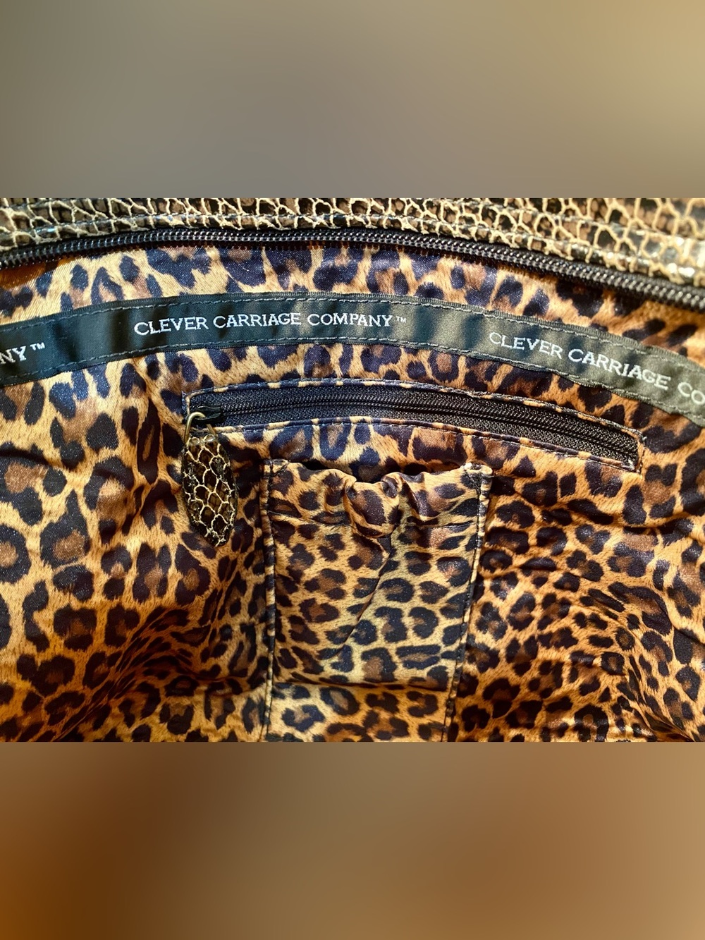 Cleve Carriage Brown and White Zebra Print Needlepoint Satchel, Rare Find! - Picture 10 of 10